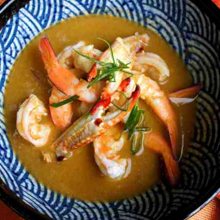 Asian inspired seafood bisque